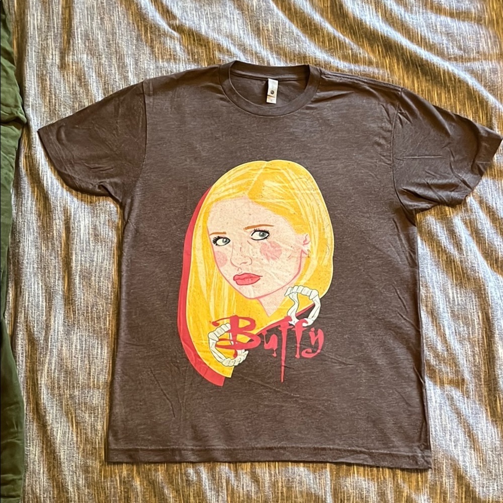 Next Level Apparel Brown and Yellow Short Sleeve Tees